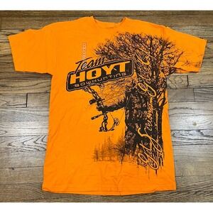 NWT HOYT Archery Graphic T-Shirt Men's Orange Medium Deer Bow Hunting Outdoors